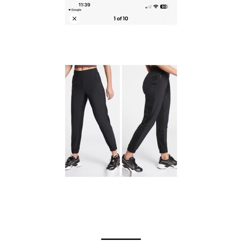 Athleta Women's Textured Brooklyn Black Jogger Pants Size 6 Hiking Outdoor